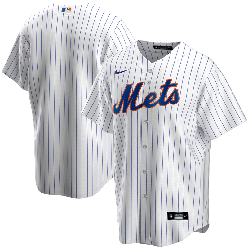 2020 MLB Men New York Mets Nike White Home 2020 Replica Team Jersey 1